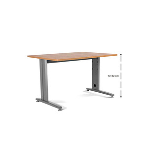 8427951200167 - Schreibtisch Metal 2001ACR08 manuell höhenverstellbar 72-82cm (H) 140x80cm (BxT) rechteckig eiche   grau 8427951200167 Roca