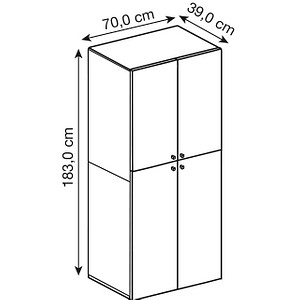 4051814372834 - Flügeltürenschrank aus Holz 5 OH Griffknöpfe höhenverstellbare Fachböden B 700 x T 400 x H 1780 mm Sonoma Eiche 4051814372834 - Flügeltürenschrank aus Holz 5 OH Griffknöpfe höhenverstellbare Fachböden B 700 x T 400 x H 1780 mm Sonoma Eiche