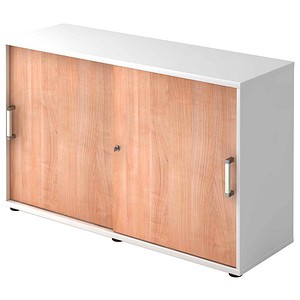 HAMMERBACHER Schiebetürenschrank 1752S, V1752S/W/N/CE nussbaum, weiß 1 Fachboden 120,0 x 40,0 x 74,8 cm