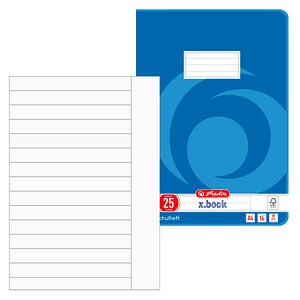 Herlitz Schulheft 3322500 x.book, Lineatur 25 / liniert mit Rand / keine, A4, 80g, blau, 16 Blatt / 32 Seiten 4008113322503 Herlitz