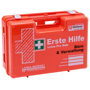 4011166211120 - Erste-Hilfe-Kasten Pro Safe Büro & Verwaltung DIN 13157 + branchenbezogene Zusatzerweiterung orange 4011166211120 Leina-Werke