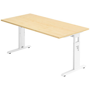 4032062194317 - Gradeo höhenverstellbarer Schreibtisch ahorn rechteckig C-Fuß-Gestell weiß 1600 x 800 cm 4032062194317 - Gradeo höhenverstellbarer Schreibtisch ahorn rechteckig C-Fuß-Gestell weiß 1600 x 800 cm