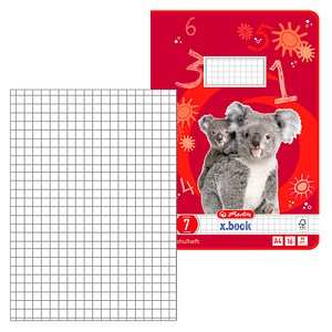 Herlitz Schulheft 3321908 x.book, Lineatur 7 / kariert / keine, A4, 80g, rot, 16 Blatt / 32 Seiten 4008113321902 Herlitz
