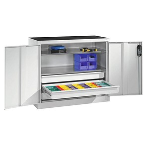 4064615138943 - Werkstattschrank 8821-5035 Stahl abschließbar 2 OH 93 x 100 x 50 cm lichtgrau 4064615138943 C+P-Möbel 4064615138943 - Werkstattschrank 8821-5035 Stahl abschließbar 2 OH 93 x 100 x 50 cm lichtgrau 4064615138943 C+P-Möbel