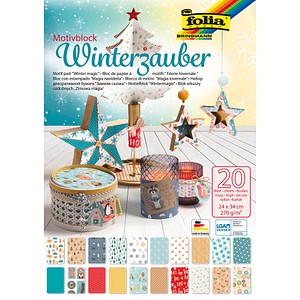 folia Motivblock Winterzauber farbsortiert 270 g/qm 1 Block