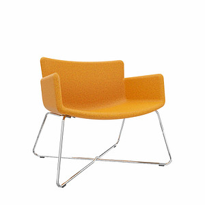 fm Sessel LODUS orange chrom Stoff, 1 St.