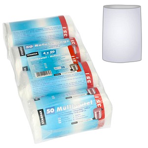 STARPAK Müllbeutel 35,0 l transparent 14,0 µm, 4x 50 St.