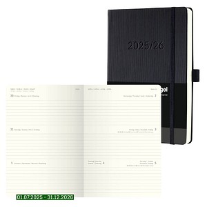 4004360772573 - Buchkalender C2601 Conceptum schwarz 1 Woche   2 Seiten  (A5) 2026 4004360772573 Sigel