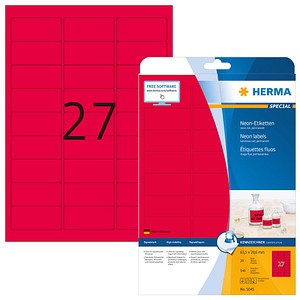 540 HERMA Etiketten 5045 rot 63,5 x 29,6 mm