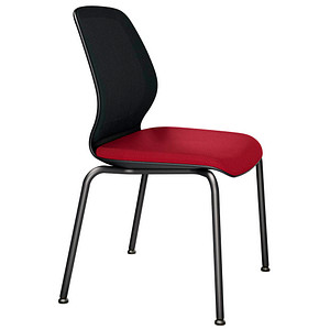 4049694003948 - Besucherstuhl sedo rot schwarz   schwarz ohne Armlehnen 4-Fuß-Gestell 4049694003948 Sedus