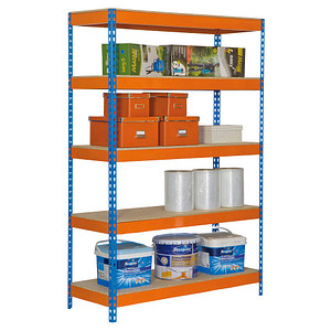 Simonrack Schwerlastregal KIT BRICOFORTE 1204-5 CHIPBOARD 458100040201245 orange, blau 120,0 x 45,0 x 200,0 cm