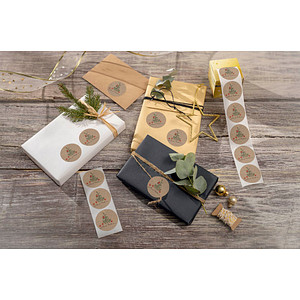4004360794865 - Weihnachts-Sticker Christmas with apples Rolle mit 100 Stück ⌀ 47 mm Kraftpapier braun 4004360794865 - Weihnachts-Sticker Christmas with apples Rolle mit 100 Stück ⌀ 47 mm Kraftpapier braun
