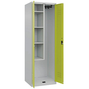4067521356968 - Putzmittelschrank Classic Plus 080100-00-S10009 lichtgrau clowngrün 600 x 500 x 1850 cm aufgebaut 4067521356968 C+P-Möbel