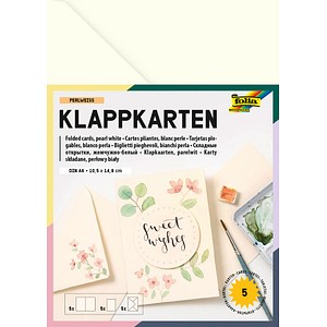 4001868955019 - 5 Faltkarten mit Briefumschlägen DIN A6 perlweiß