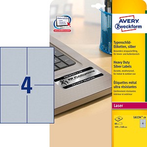 80 AVERY Zweckform Typenschildetiketten L6134-20 silber