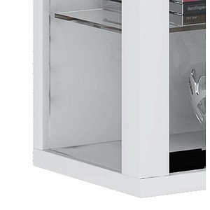 4051814336607 - Wandvitrine Vitrosa Mini mit LED-Beleuchtung 8 Einlegeböden 2 Flügeltüren B 590 x T 180 x H 910 mm Glas & Holz weiß
