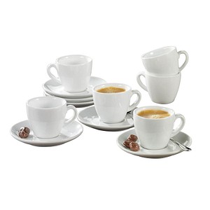 Cappuccinotassen-Set weiß 12-teilig
