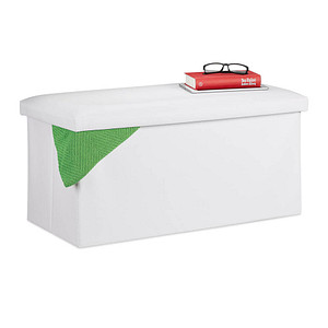 4052025906603 - Relaxdays Sitzbank mit Stauraum Kunstleder faltbar gepolstert Flur Schlafzimmer HBT 375 x 765 x 385 cm weiß