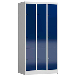 4061815856813 - Schließfachschrank ClassiX enzianblau lichtgrau X-520331 9 Schließfächer 870 x 500 x 1800 cm 4061815856813 LÜLLMANN