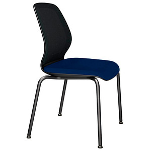 4049694003955 - Besucherstuhl sedo blau schwarz   schwarz ohne Armlehnen 4-Fuß-Gestell 4049694003955 Sedus