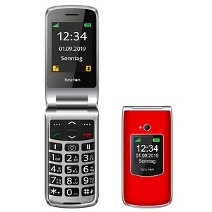 bea-fon SL595 Großtasten-Handy rot-silber