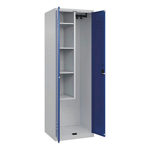 CP Putzmittelschrank Classic Plus 080100-00 S10016 enzianblau, lichtgrau 60,0 x 50,0 x 185,0 cm, aufgebaut