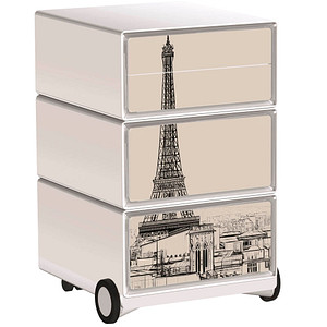 PAPERFLOW easyBox Business Rollcontainer weiß, bunt 4 Auszüge 39,0 x 43,6 x 64,2 cm