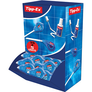 Tipp-Ex Korrekturroller 895952 Easy Refill, blau/transparent, 5mm x 14m, nachfüllbar, in Packung 3086123277366 Tipp-Ex 20 Stück