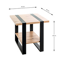 HAKU Möbel Holz 45,0 45,0 x Beistelltisch büroshop24 cm >> x eiche 45,0