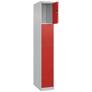4067521349281 - Schließfachschrank Classic Plus lichtgrau verkehrsrot 080000-104-S10002 4 Schließfächer 300 x 500 x 1850 cm 4067521349281 C