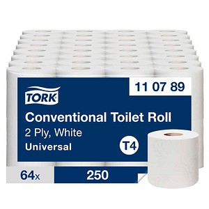 TORK Toilettenpapier T4 Universal 2-lagig Recyclingpapier, 64 Rollen