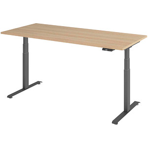 4032062320440 - Base Lite elektrisch höhenverstellbarer Schreibtisch eiche rechteckig T-Fuß-Gestell grau 1800 x 800 cm 4032062320440 - Base Lite elektrisch höhenverstellbarer Schreibtisch eiche rechteckig T-Fuß-Gestell grau 1800 x 800 cm