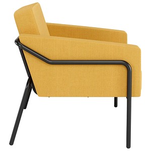 3660141964455 - Sessel meet® by Paperflow MEDSO Klassik L gepolstert Sitzfläche austauschbar B 750 x T 743 x H 736 mm Stoff und Stahl gelb mattschwarz