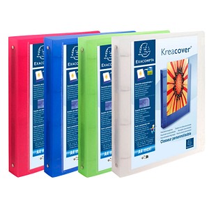 Exacompta Kreacover Präsentationsringbücher 4-Ringe farbsortiert 4,0 cm DIN A4, 12 St.