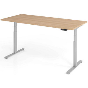 4032062320532 - Base Lite elektrisch höhenverstellbarer Schreibtisch eiche rechteckig T-Fuß-Gestell silber 1800 x 800 cm 4032062320532 - Base Lite elektrisch höhenverstellbarer Schreibtisch eiche rechteckig T-Fuß-Gestell silber 1800 x 800 cm