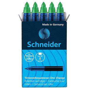 Schneider Nachfüllpatrone Tintenroller One Change Tintenroller One Change, Breeze, Base Senso, Base Ball 0,6mm grün 4004675124111 Schneide 5 Stück