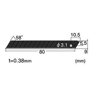 4904011014130 - 50 Cuttermesser-Klingen BA-53P schwarz 90 mm 4904011014130 - 50 Cuttermesser-Klingen BA-53P schwarz 90 mm