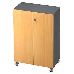 4032062157954 - HAMMERBACHER Aktenschrank Profi V238T3RA G 6 SG graphit buche 2 Fachböden 800 x 420 x 1172 cm