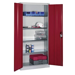 CP Metallschrank 8920-052 S10206 lichtgrau, rubinrot 93,0 x 40,0 x 195,0 cm, aufgebaut, 1 St.