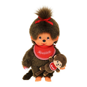Monchhichi Mädchen Rot/Braun Sekiguchi 242184 - Classic Mit Mini - Bild 6