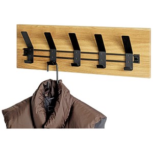 HAKU Möbel Wandgarderobe 54336 eiche Holz 5 Haken 60,0 x 20,0 cm