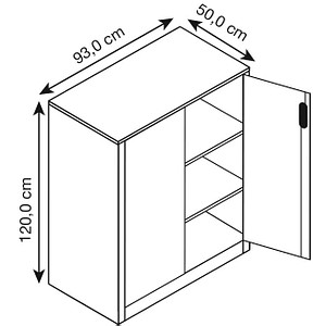 4064615130503 - Werkstatt-Beistellschrank mit Flügeltüren HxBxT 1200 x 930 x 500 mm lichtgrau   lichtgrau C+P