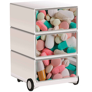 PAPERFLOW easyBox Business Rollcontainer weiß, bunt 4 Auszüge 39,0 x 43,6 x 64,2 cm