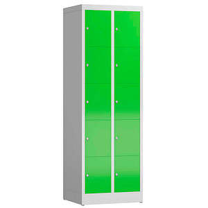 4061815857308 - Schließfachschrank ClassiX gelbgrün lichtgrau X-520525 10 Schließfächer 590 x 500 x 1800 cm 4061815857308 LÜLLMANN