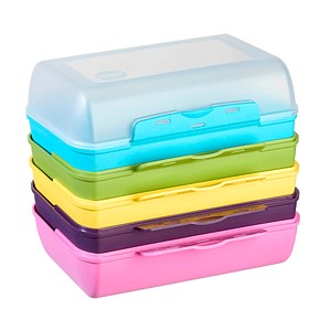 4009049321936 - emsa Brotdose VARIABOLO Clipbox Set 6-teilig farbig Set bestehend aus 6 Halb-Schalen farbig sortiert alle - 1 Stück (509388)