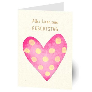 0808736195065 - LUMA Geburtstagskarte Herz LU2847 DIN B6 1 St