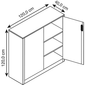 4064615131470 - Werkstatt-Beistellschrank mit Flügeltüren HxBxT 1200 x 1200 x 400 mm lichtgrau   lichtgrau C+P
