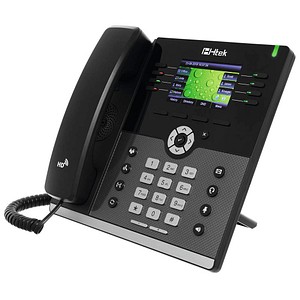 Htek UC924 inkl. Bluetooth & WiFi Telefon mit Anrufbeantworter schwarz-grau