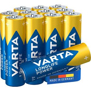 12 VARTA Batterien LONGLIFE Power Mignon AA 1,5 V