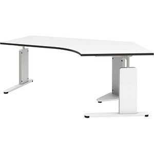 4059484224859 - röhr Imperia höhenverstellbarer Schreibtisch weiß Bogenform C-Fuß-Gestell weiß 2170 x 1140 cm 4059484224859 - röhr Imperia höhenverstellbarer Schreibtisch weiß Bogenform C-Fuß-Gestell weiß 2170 x 1140 cm